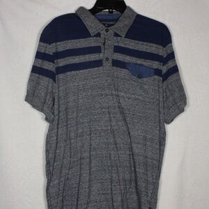 Buffalo David Bitton Polo Shirt Men's XL Blue Cotton Stretch Short Sleeve Pocket